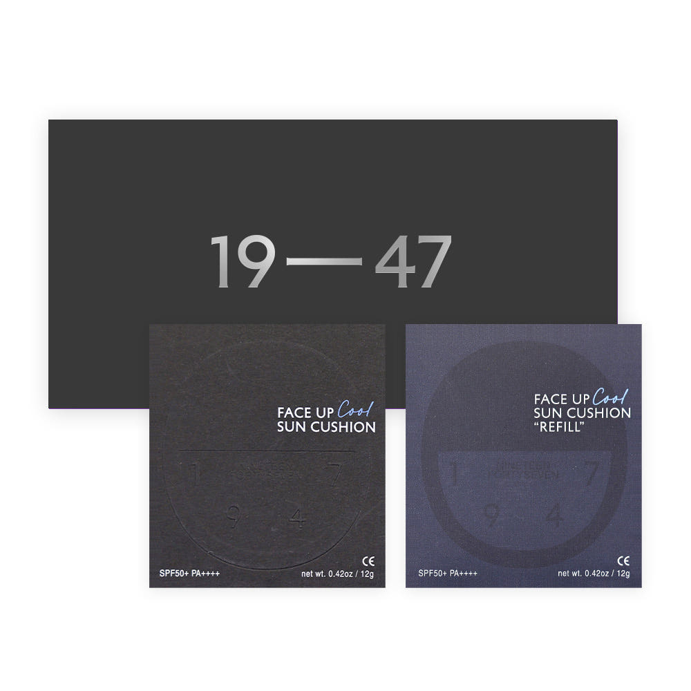 1947 나인틴 포티세븐 페이스업 쿨 선쿠션 본품+리필 기프트세트 블랙