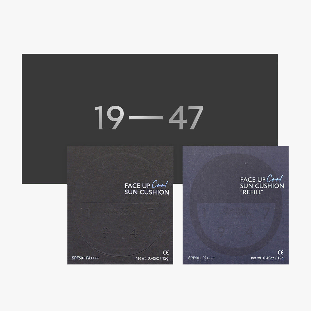 1947 나인틴 포티세븐 페이스업 쿨 선쿠션 본품+리필 기프트세트 블랙